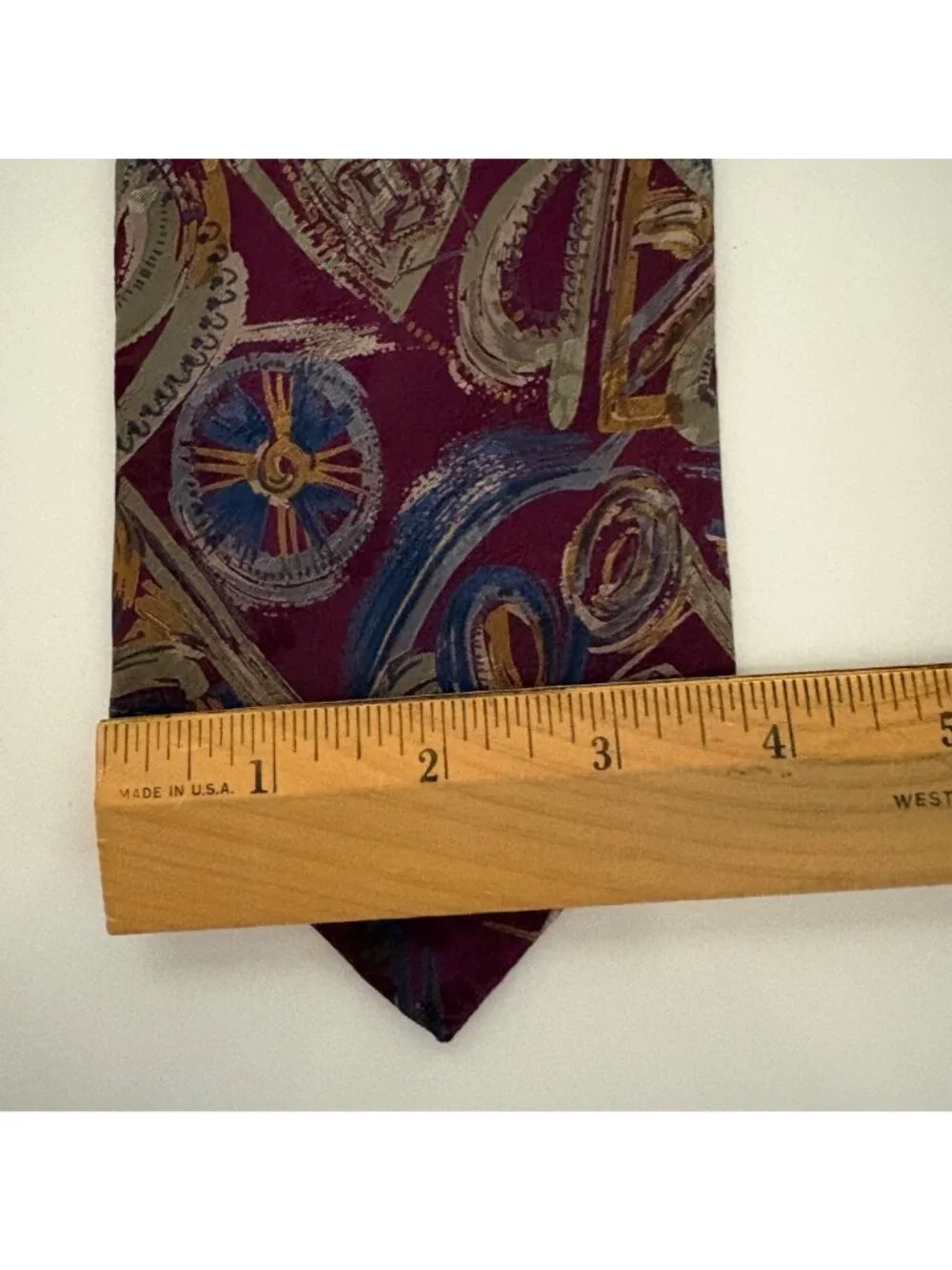 Clubfellow Silk Tie Maroon Print Handmade Mens Necktie Office Formal Dad Gift